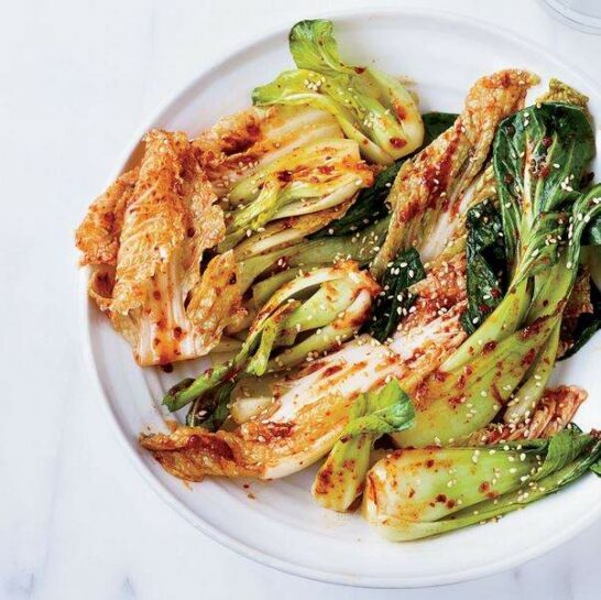 Bok choy with kimchi recipe